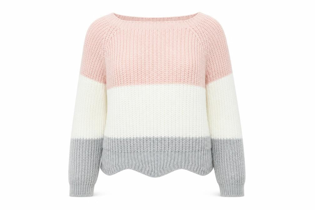 CAMEO ROSE  Womens Pink   Pullover Jumper Size S  - Scallop Hem