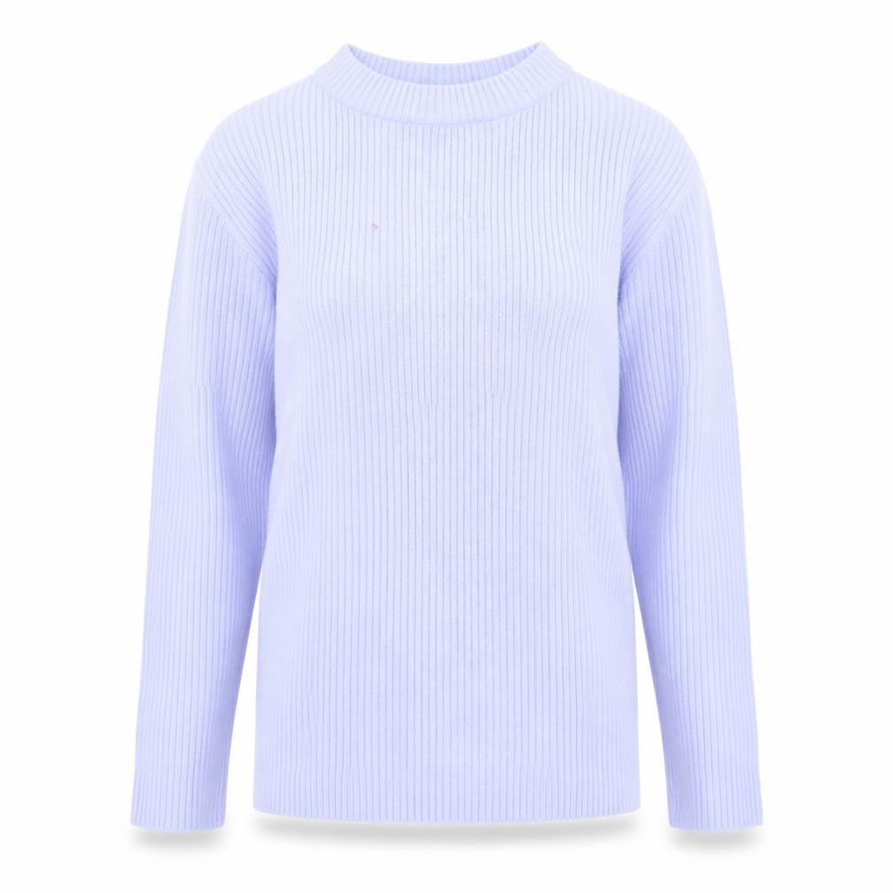 Front view of Be You women’s blue jumper, size UK 8, - ribbed