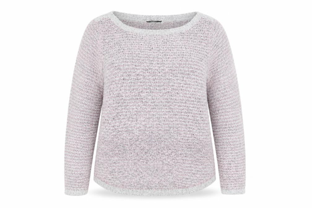 Front view of M&Co women’s grey jumper, size UK 18