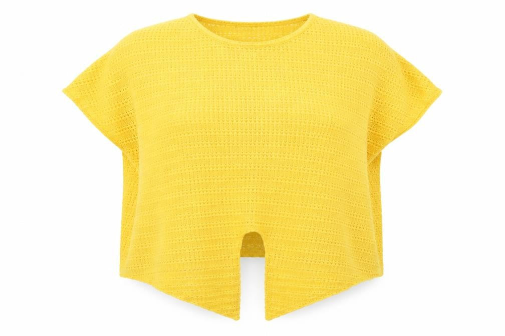 Front view of New Look women’s yellow jumper, size L
