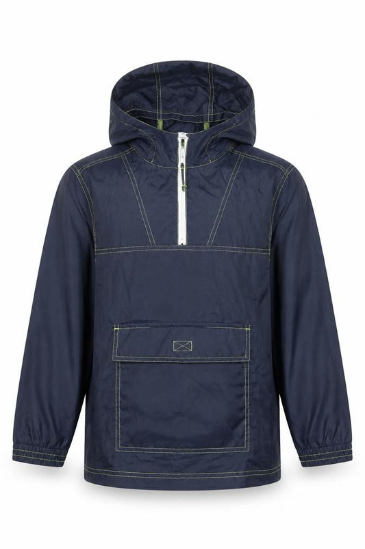 Front view of F&F boys’ blue anorak jacket, size 8, years