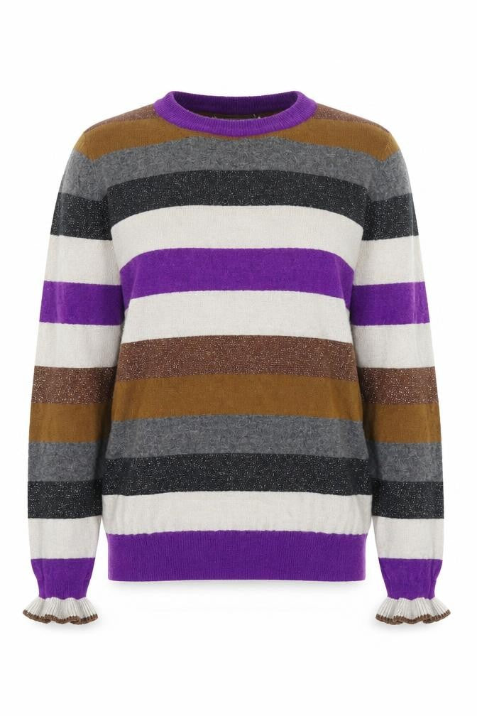 B. Young Womens Multicoloured Striped  Pullover Jumper Size L