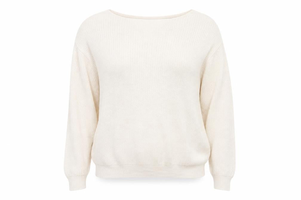 newlook Womens Beige   Henley Jumper Size L  - v neck drop on back