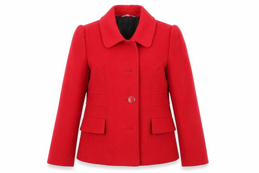 Front view of Marks & Spencer women’s purple jacket, size UK 10, - tailored jacket one button missing