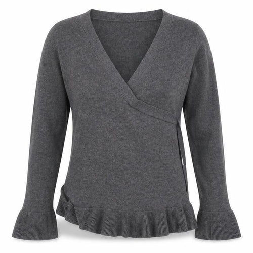 JoJo Maman Bébé Womens Grey   Wrap T-Shirt Size S