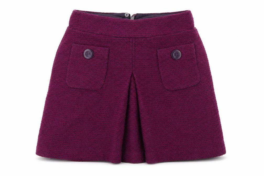 Preworn Womens Purple Check  Flare Skirt Size 8