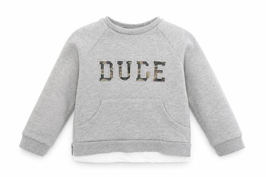 Front view of Primark boys’ grey pullover sweatshirt, size 2-3, years - dude