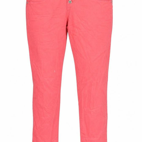 Pepper Womens Pink   Chino Trousers Size 14 L30 in
