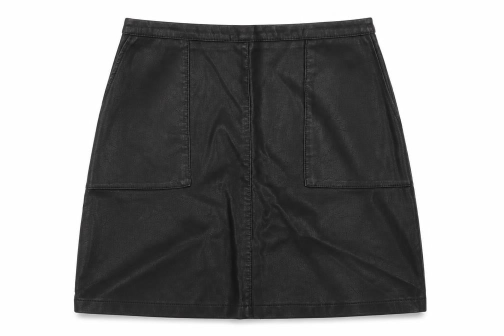 Front view of Papaya women’s black a-line skirt, size UK 8