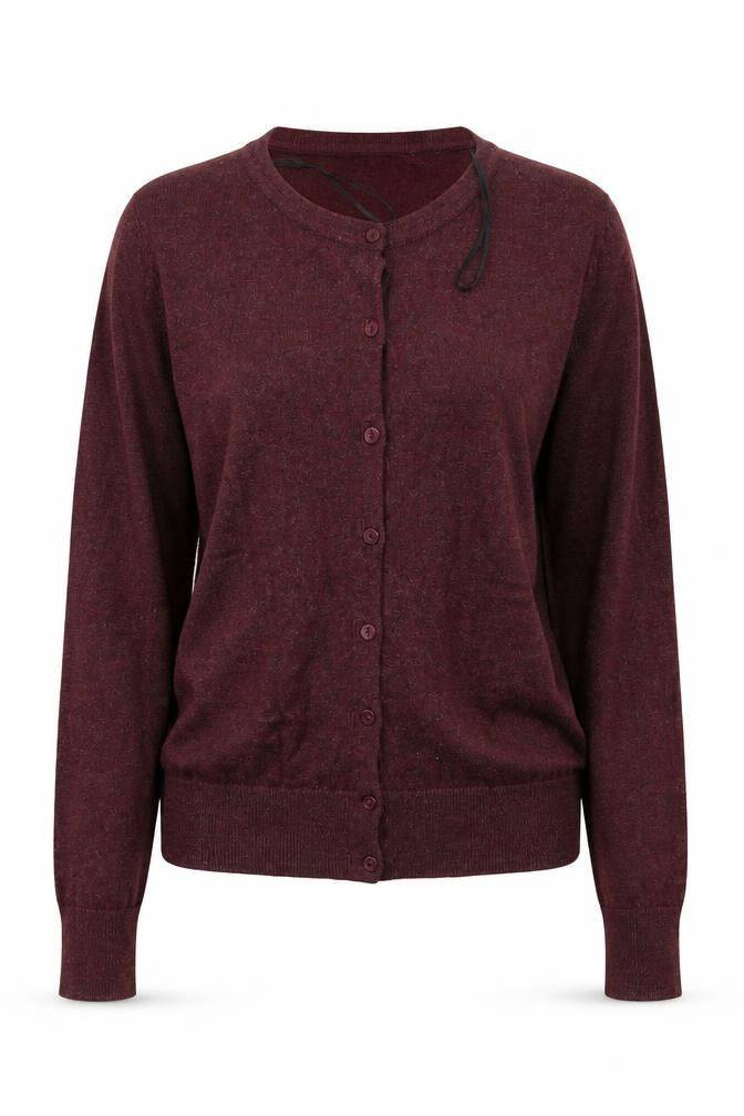 Front view of H&M women’s purple cardigan jumper, size S