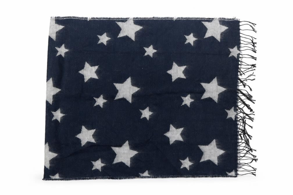 Front view of M&Co women’s blue shawl/wrap