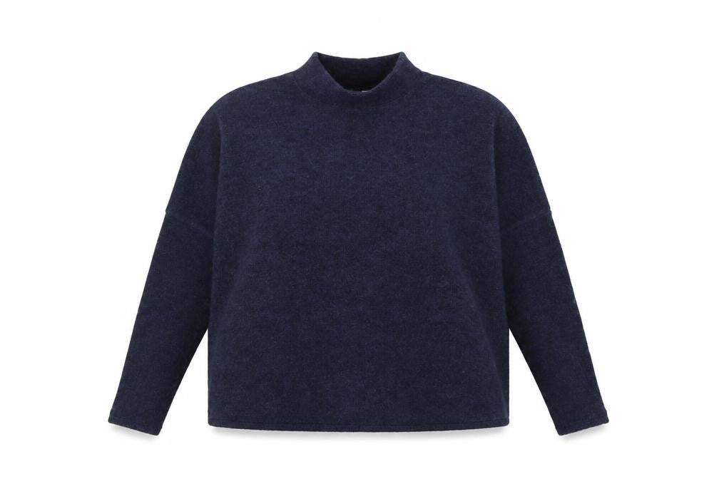 Front view of H&M women’s blue knit jumper, size XS