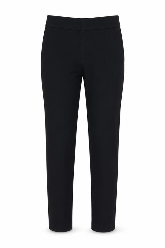 Front view of ecru women’s blue trousers, size UK 34, in, 29-inch leg