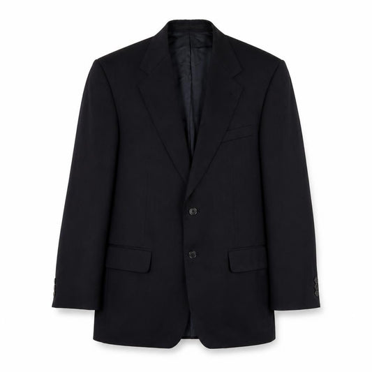 Front view of Marks & Spencer men’s blue striped jacket suit jacket, size 40