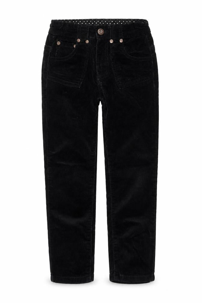 Adams Girl Girls Black  Corduroy Chino Trousers Size 7 Years