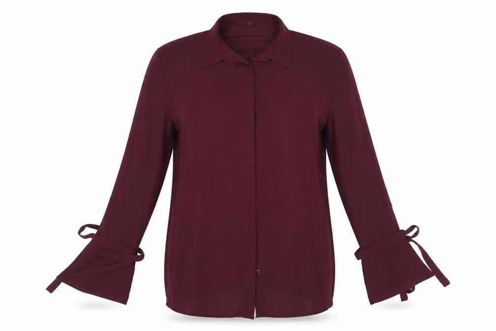 Front view of Very women’s purple basic blouse, size UK 14, - sheer