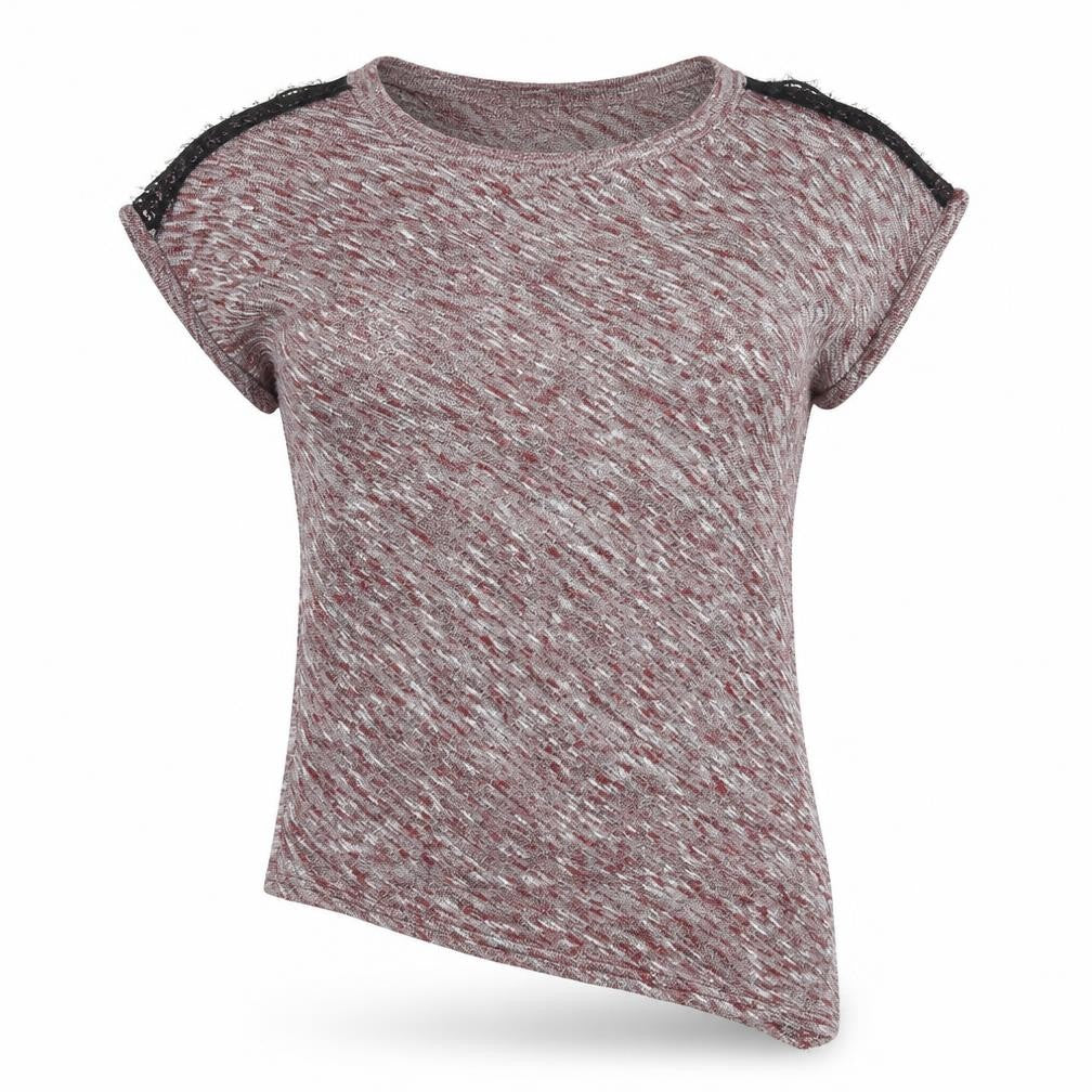 Miss Selfridge Womens Red   Pullover Jumper Size S  - Asymmetric Hem shoulder lace detail