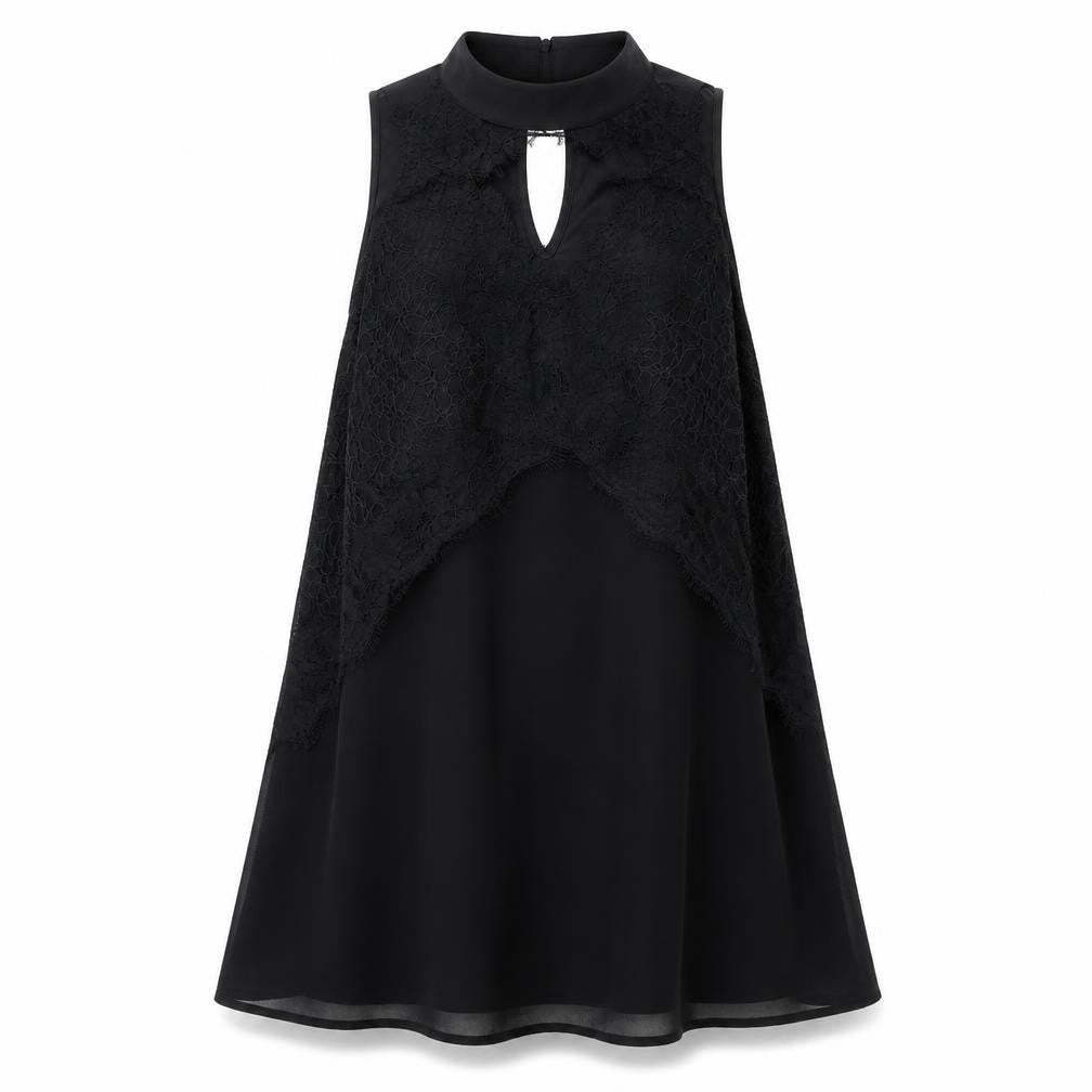 Front view of Boohoo women’s black a-line, size UK 10