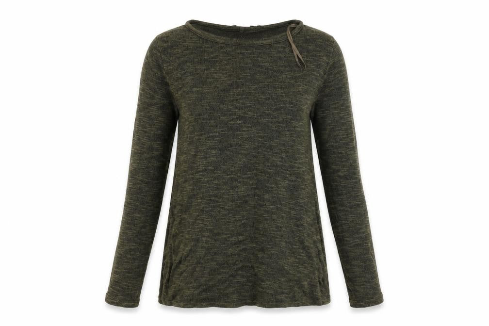 Front view of New Look women’s green knit jumper, size UK 8