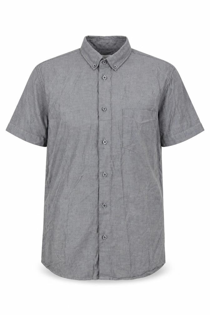 Front view of House of Fraser men’s grey button-up, size M