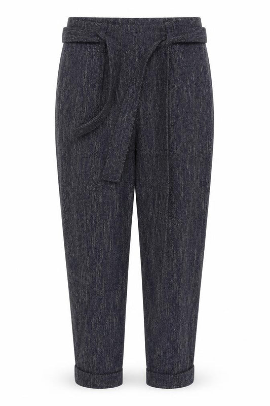 Front view of Next women’s blue trousers, size UK 12, 25-inch leg