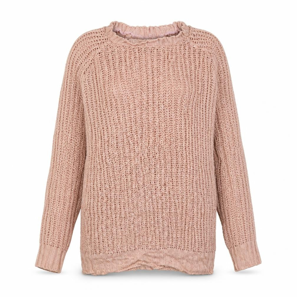 Front view of Boohoo women’s pink jumper, size S
