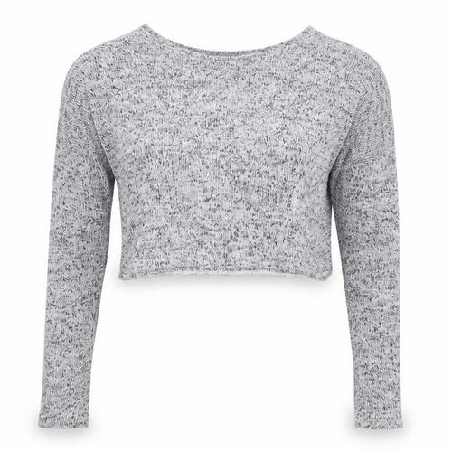 Divided by H&M Womens Grey  Knit Cropped T-Shirt Size S