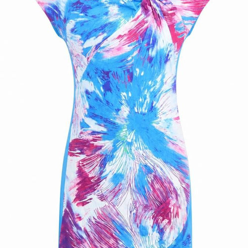 Chianti Womens Blue Geometric  T-Shirt Dress  Size 12