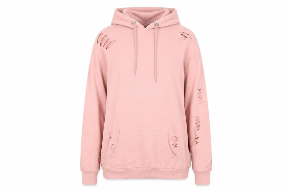 Front view of Select women’s pink pullover hoodie, size UK 10