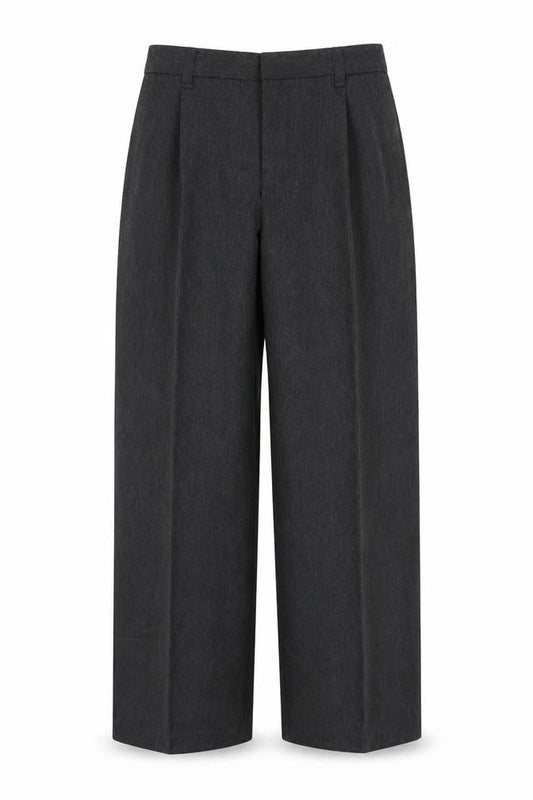 Front view of Marks & Spencer boys’ grey capri trousers, size 11, years