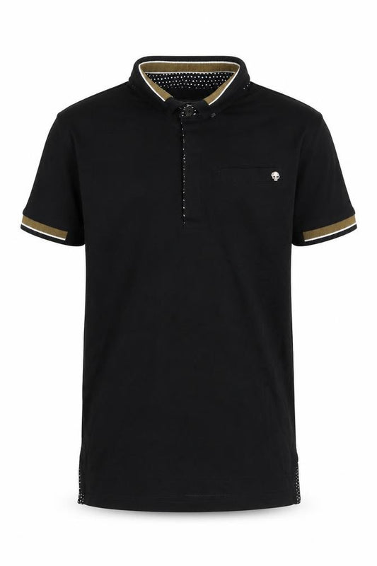 Front view of Next boys’ black basic t-shirt, size 6, years