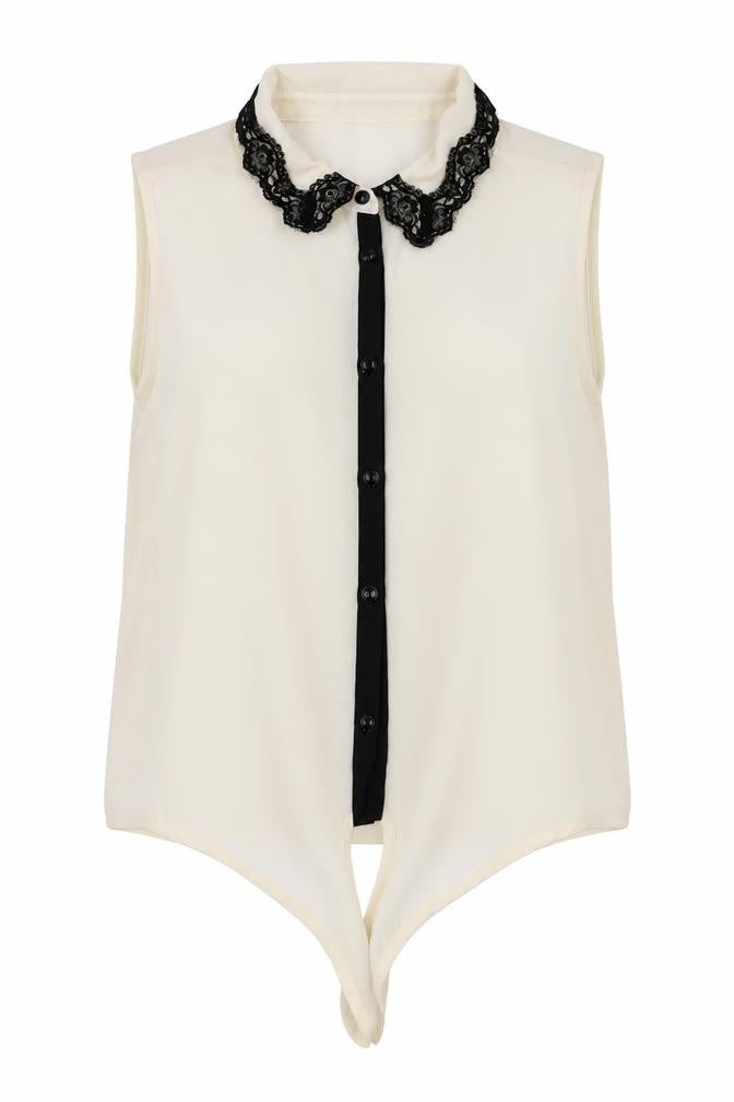Front view of Candy Couture women’s ivory basic t-shirt, size UK 14