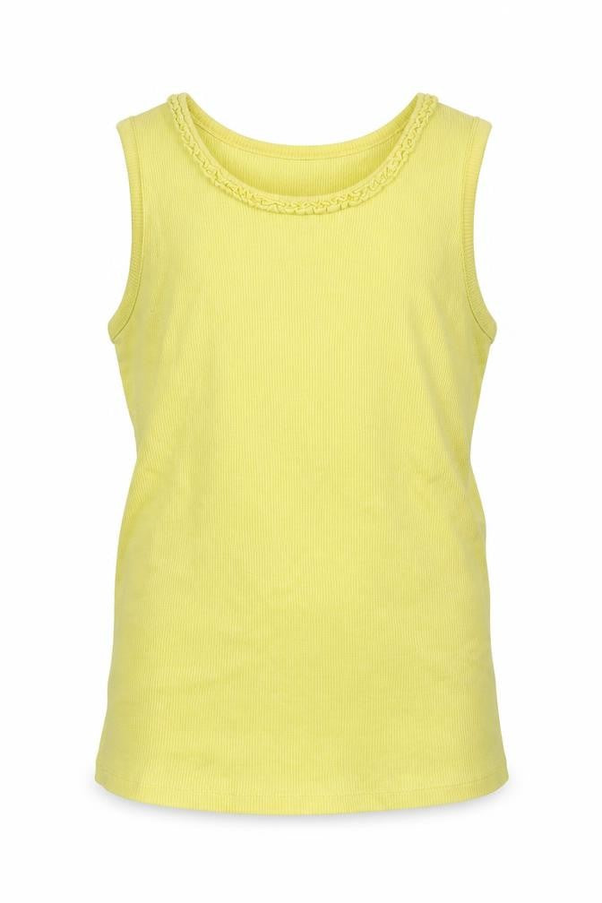Front view of George girls’ yellow basic t-shirt, size 11-12, years