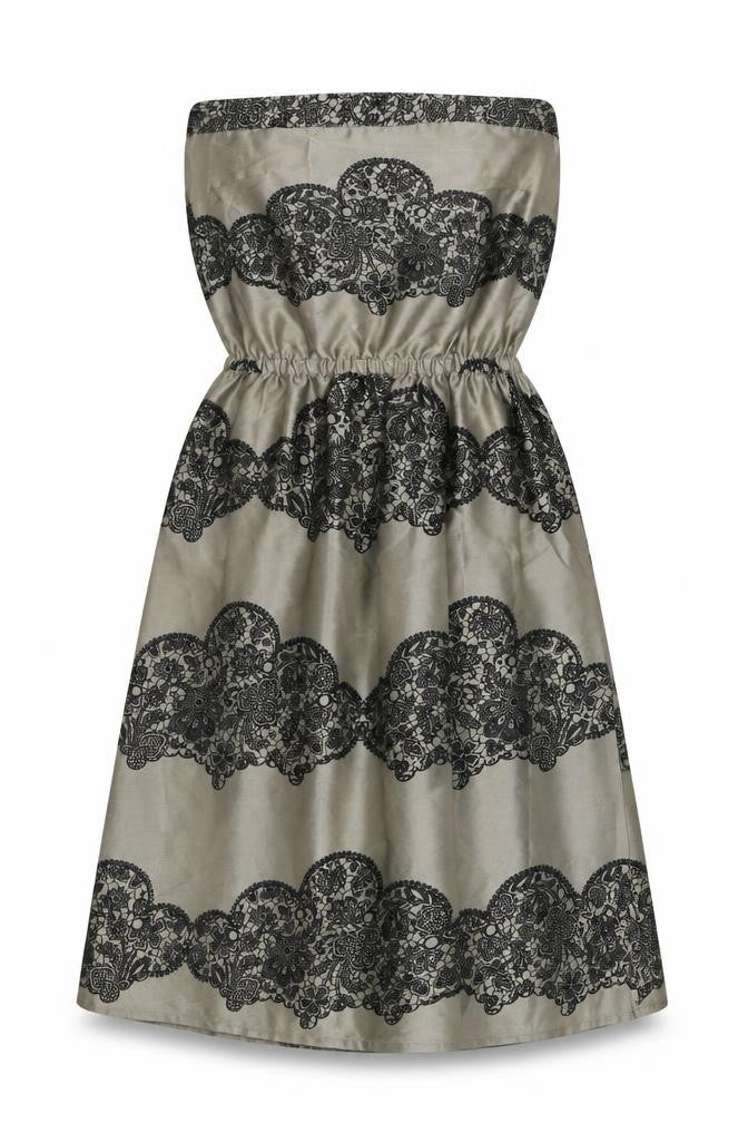 Topshop Womens Grey Fair Isle  Fit & Flare  Size 8