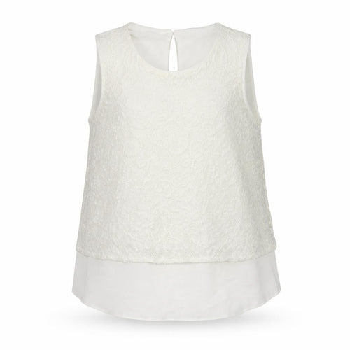 Preworn Girls White Floral  Basic T-Shirt Size 10 Years