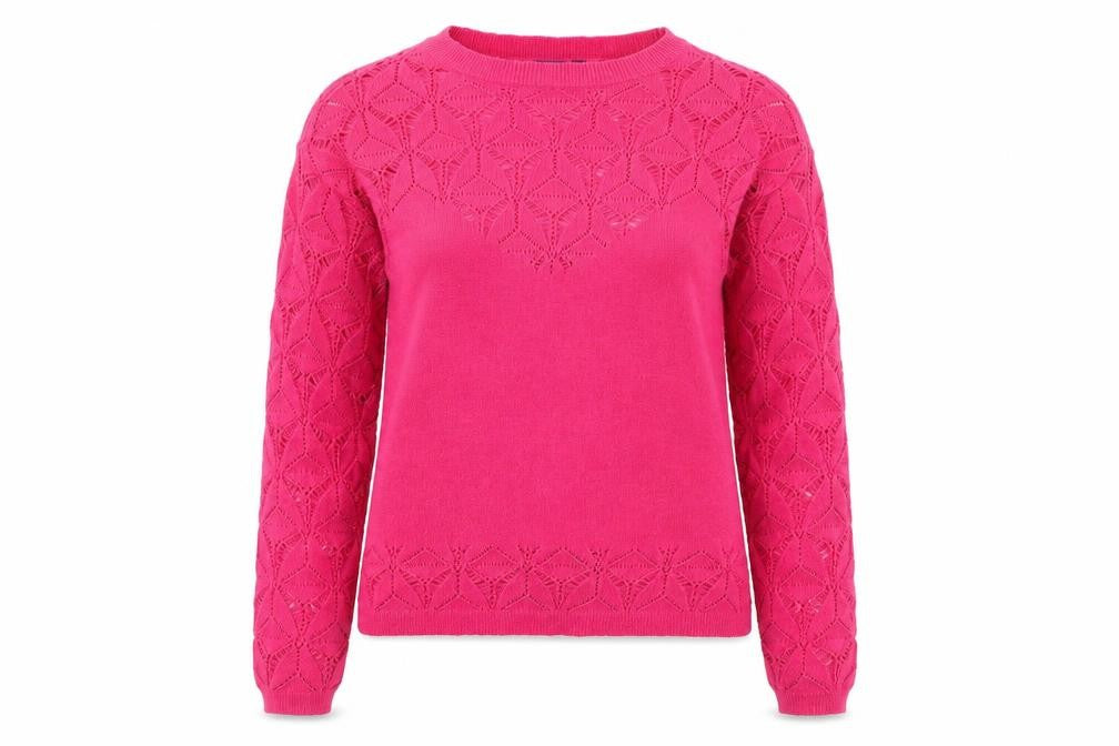 Front view of Hoxton Chic women’s pink knit jumper, size XS