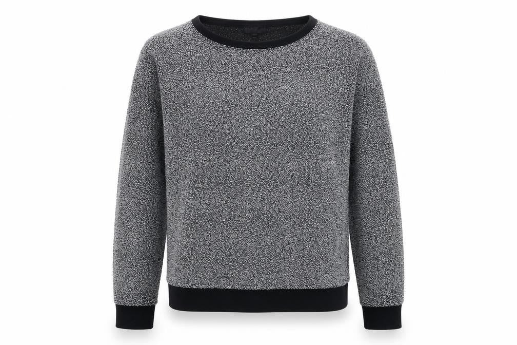 Front view of Topshop women’s grey knit jumper, size UK 10