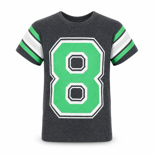 Front view of Next boys’ black jersey t-shirt, size 5, years