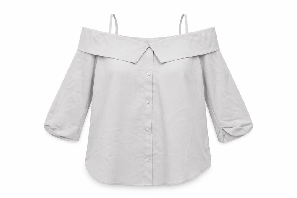 Front view of Select women’s grey camisole blouse, size UK 14