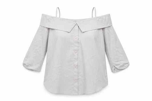 Front view of Select women’s grey camisole blouse, size UK 14