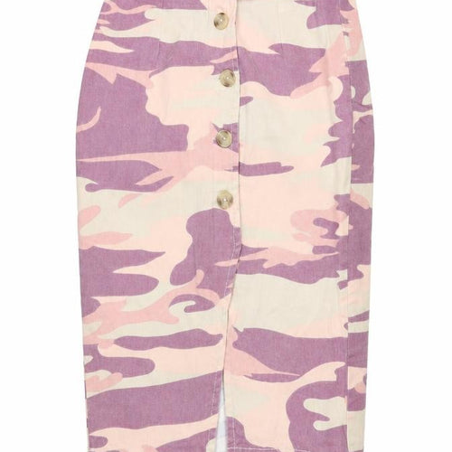 Primark Womens Purple Camouflage  Straight & Pencil Skirt Size 4