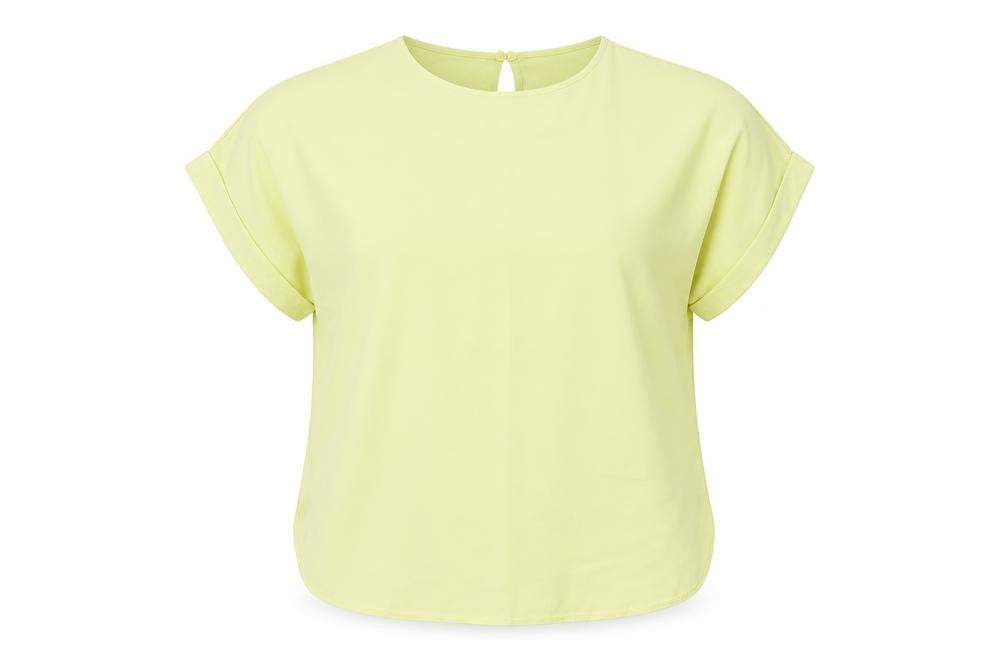 Front view of New Look women’s green basic blouse, size UK 12