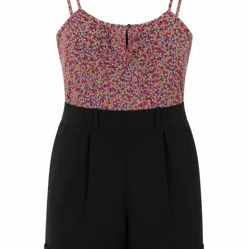 Heaven  Womens Black Floral  Jumpsuit One-Piece Size 10