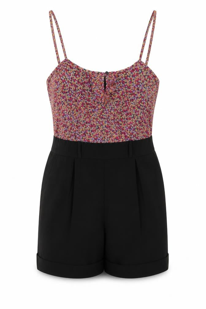 Heaven  Womens Black Floral  Jumpsuit One-Piece Size 10
