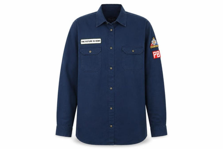 Pull&Bear Womens Blue   Basic Button-Up Size S
