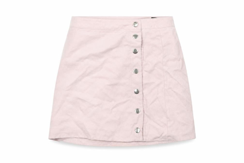 Front view of Divided women’s pink maxi skirt, size UK 6