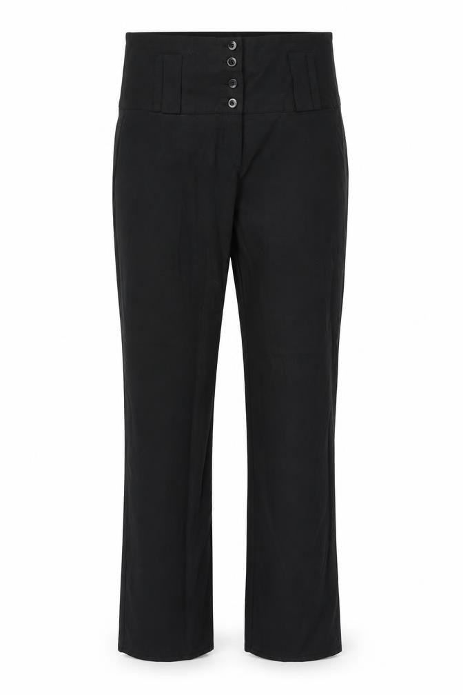 Front view of Reverse women’s black trousers, size UK 32, in, 33-inch leg