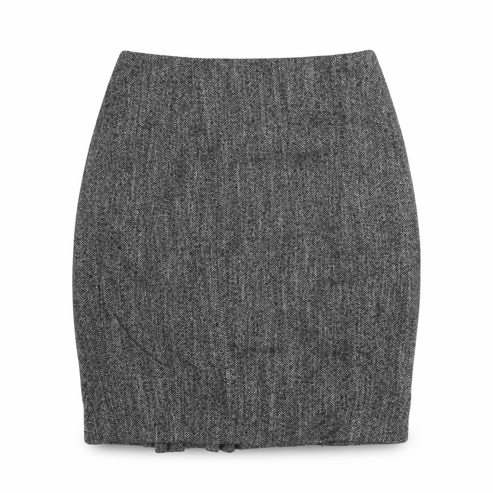 Front view of Express women’s grey mini skirt, size S
