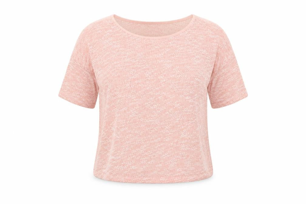Front view of Limited Collection women’s pink knit basic t-shirt, size UK 10