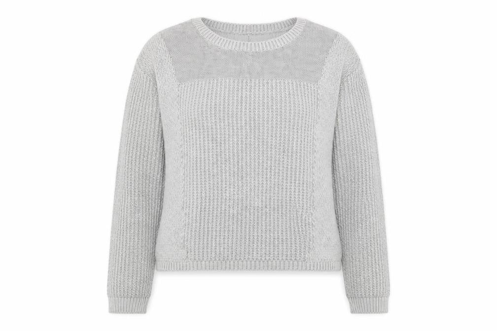 Front view of New Look women’s grey jumper, size UK 12